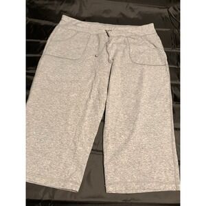 Athletic Works Women's Size XXL Gray Sweatpants Cropped Wide Leg DrawstringComfy